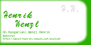 henrik wenzl business card